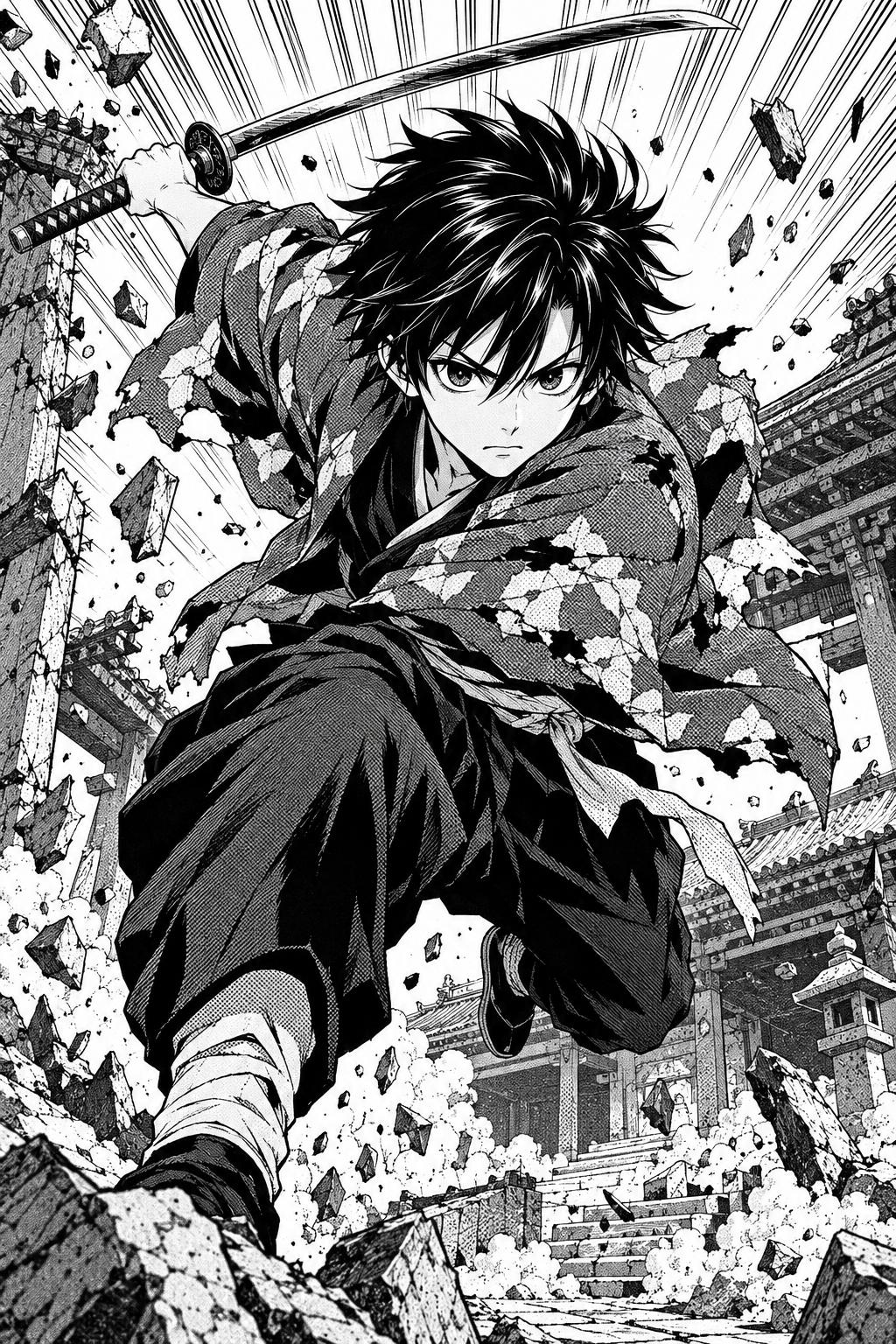 Manga (Black & White) style reference 1