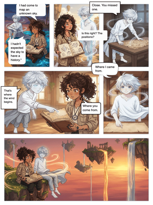 AI-generated comic book page with superhero art style